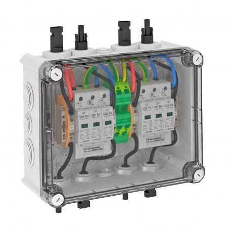 Systémové řešení pro fotovoltaiku typu 2 s konektorem MC4 pro střídače s dvěma MPP trackery, 1 000 V DC IP66