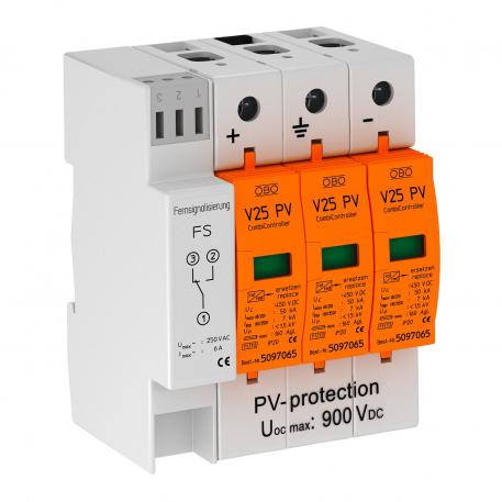 Kombinovaný svodič V25 pro FV systémy, 900 V DC s dálkovou signalizací 3 | IP20